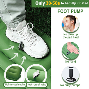 Almohadilla para dormir para acampar con bomba de pie integrada, alfombrilla inflable ultraligera para acampar con almohada - Product Image 5