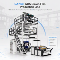 Machine de soufflage de film coextrudé à trois couches ABA de Taïwan, machine à film soufflé en plastique HDPE LDPE, extrudeuse de film pour sacs de courrier