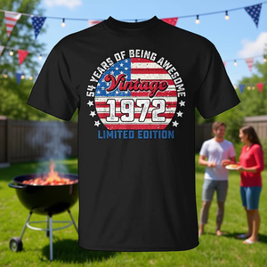 T-shirt patriotique vintage 1972, 54 ans d'incroyable génialité, édition limitée - Product Image 3