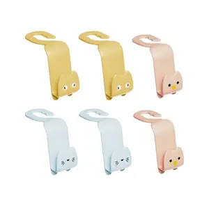 Car Seat Headrest Hook Cartoon Cute Vehicle Back Seat Hanger Universal Seat Organizer Storage Hook Purse Hook