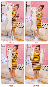 Trong Kho Phổ Biến Mềm Dài Mèo Thú Nhồi Bông Búp Bê Sang Trọng Gối Phim Hoạt Hình Kawaii Ngủ Ôm Dài Mèo Đồ Chơi Sang Trọng - Product Image 6