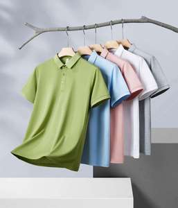 Polo de Manga Corta para Hombre, de Algodón, Color Sólido, Transpirable, Informal, de Punto, Corte Regular, con Botones al Frente - Product Image 4