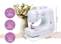 Machine à coudre portable 12 points, petite machine à coudre multifonction mini pour vêtements, idéale pour débutants