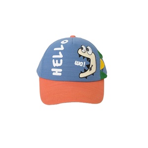 Casquette de baseball personnalisée OEM bicolore pour enfants, imprimé dinosaure, mignonne, respirante et ajustable pour garçons et filles, idéale pour l'été - Product Image 1