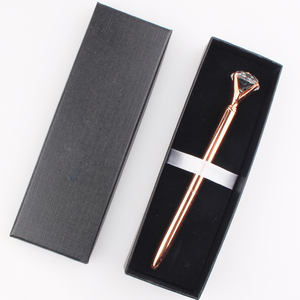 Stylo à bille en métal personnalisé avec logo promotionnel, grand diamant en cristal, avec boîte cadeau - Product Image 5