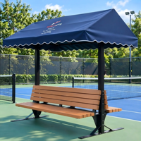 Banc de terrasse moderne en métal pour court de tennis, mobilier d'extérieur durable pour cour, structure en fer robuste, sièges sportifs très résistants – Offre Spéciale