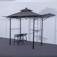 MIA Extérieur Moderne Gazebo Panneau Solaire Pavillon Étanche Patio Persiennes Pergola pour BBQ