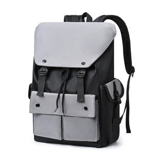 Cross-border street-style flap-top <b>mens</b> <b>backpack</b>, outdoor casual large-capacity laptop travel bag, college students flap-top - Product Image 1