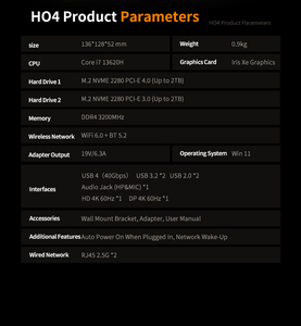 13th Gen Mini <span class=keywords><strong>PC</strong></span> Intel <span class=keywords><strong>Core</strong></span> I7 13620H 12650H <span class=keywords><strong>CPU</strong></span> chơi Game Mini <span class=keywords><strong>PC</strong></span> 12450H DDR4 SSD usb4.0 Wifi 6.0 bt5.2 Mini <span class=keywords><strong>PC</strong></span> cho win11 Pro - Product Image 5