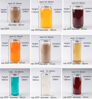 Bouteille en plastique PET jetable transparente avec logo personnalisé, avec couvercle à languette facile à ouvrir en aluminium pour les canettes de boissons