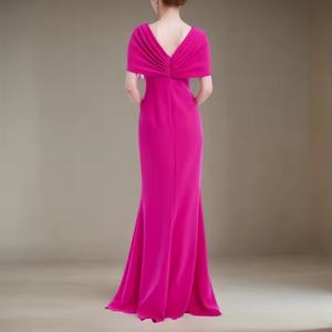 Robe de Soirée Chic et Élégante Française en Lin Uni avec Patchwork, Longue Maxi Décontractée avec Châle, 100% Lin Écologique Respirant, Coupe A-Line pour l'Été - Product Image 4