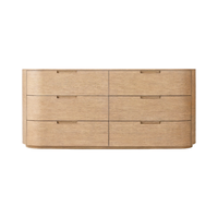 Mobilier de chambre à coucher d'intérieur léger de luxe en bois massif de chêne à 6 tiroirs Commode de style design français Table de chevet Rangement Minyu