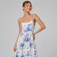 Robe d'été décontractée à bretelles pour femme, imprimé floral, grande taille, longue, pour la plage, fabrication usine