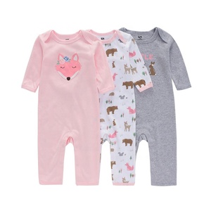 Ensemble de pyjama en coton à manches longues pour bébé fille et garçon, barboteuse de bonne qualité, lot de 3 pièces - Product Image 1