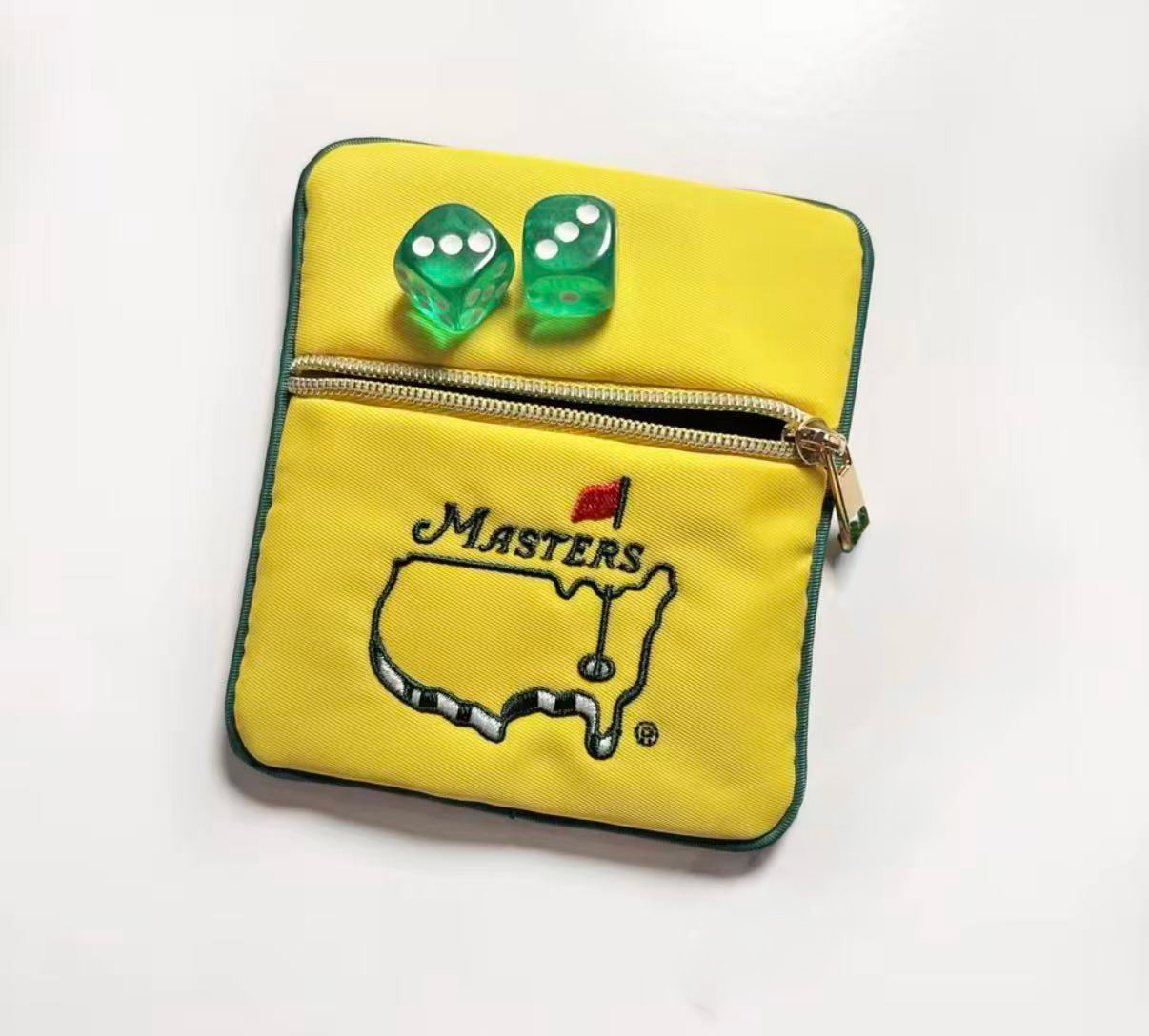 Sac à dés avec dés verts