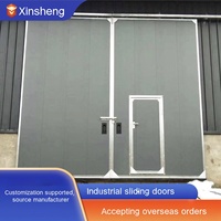 Puerta Corredera Industrial de Acero Galvanizado Aislada Personalizada, Manual y Eléctrica, para Fábrica, Almacén, Taller