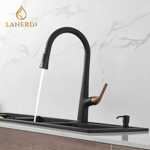Vòi Nước Lanerdi Hiện Đại Tiện Ích CUPC Camper Một Tay Cầm Màu Hồng Vàng Và Đen Bồn Rửa Nhà Bếp Vòi Nước Vòi Trộn Vòi Chậu Với Vòi Phun - Product Image 2