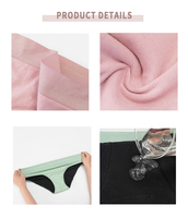 Culotte en bambou 4 couches taille haute pour période Culotte étanche respirante pour incontinence féminine Culotte solide Style hipster tricoté