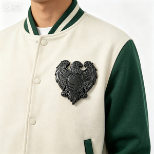Spilla Magnetica Personalizzata Nera con Aquila a Doppia Testa in Rilievo, Distintivo in Metallo Smaltato Morbido con Cartoncino Stampato per Souvenir di Squadra - Product Image 6