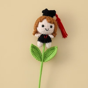 Llavero de rama de <span class=keywords><strong>flores</strong></span> de algodón hecho a mano-Serie de muñecas de graduación del padre fallecido Celebrar la escuela secundaria Navidad Año Nuevo - Product Image 6