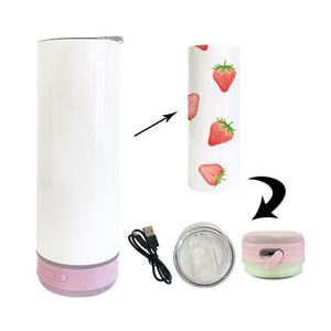 20Oz Non Tapered Stainless Steel Wholesale Wireless Speaker Tumbler for Sublimation Printing - Product Image 2