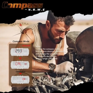 NUEVO Reloj Deportivo Digital para Hombre NORTH EDGE MARS Pro, Caja de Fibra de Carbono, Altímetro, Barómetro, Brújula, Resistente al Agua 50M - Product Image 4