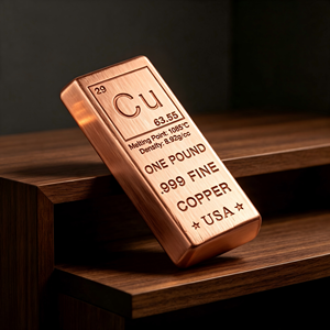 Lingote de Cobre Puro .999 de Una Libra con Grabado de Elementos, Artesanía Metálica para Colección, Souvenir, Exhibición y Regalo Premium - Product Image 4