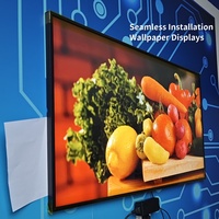 Cubierta trasera plana de señalización digital Lcd ultrafina de gama de colores de 43 55 pulgadas unida a la pantalla Lcd comercial de pared