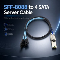 Cable de Datos Mini SAS SFF-8088 a 4 SATA para Actualización de Sistema RAID de Servidor, 6Gbps, con Blindaje de Aluminio