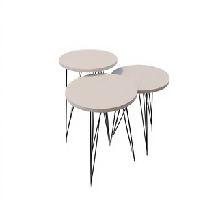 Modern <b>Round</b> <b>Nesting</b> Set of 3 Movable <b>Coffee</b> <b>Tables</b> Durable & Easy Assembly Living Room <b>Coffee</b> <b>Table</b> Set - Product Image 1