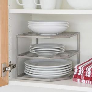 <span class=keywords><strong>Angle</strong></span> plat Conception Anti-crevaison 2-tier Coin Étagère Comptoir Et Armoire Organisateur - Product Image 4