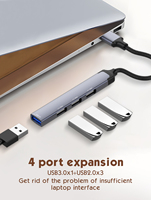 LDNIO DS-44 U Type-c Station d'accueil 4 en 1 USB HUB Adaptateur USB vers USB3.0 * 1 + USB2.0 * 3 Mac Book Pc Usb Hub