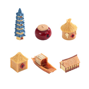Miniature Chinese Style Architectural Models Resin Tabletop Ornaments For Garden And Indoor Decoration - Product Image 1