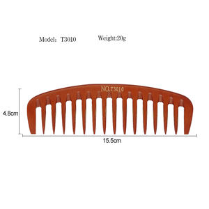 Pettine Antipidocchi Laser MJ Wood Yellow Palm a Denti Larghi, Districante e Antistatico per Barbiere - Product Image 4