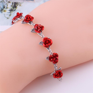 Trendz chine usine frais rouge or rose fleur charme bracelet - Product Image 2