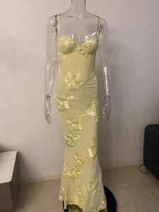 Robe longue moulante sexy pour femme, imprimée, à bretelles spaghetti, épaules dénudées, dos nu, pour soirée et club - Product Image 5