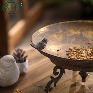 Bandeja Decorativa Redonda de Hierro Forjado Antiguo con Soporte, Hecha a Mano, para Entrada o Almacenamiento en Habitaciones de Huéspedes - Product Image 5