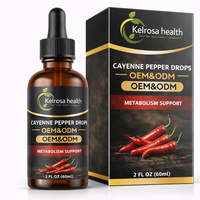 Complément alimentaire digestif OEM, extrait de piment de Cayenne végétalien en gouttes liquides avec vitamine D3 K2
