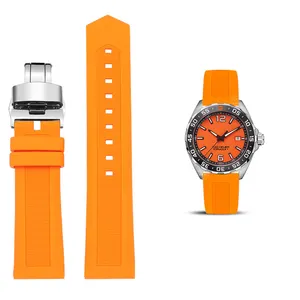 Luxus Herren Schwarz Natur Armband 20mm 22mm Silikon Gummi Uhren Band Gürtel Für Tag Heuer Uhr Schnalle DRIVE TIMER