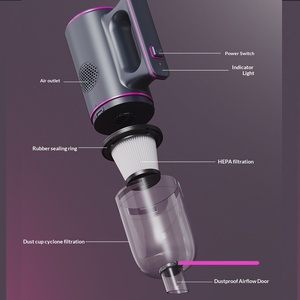 <span class=keywords><strong>Aspirateur</strong></span> sans fil à main Technologie cyclonique Filtre lavable 1700 AW Aspiration légère Moteur à brosse pour voiture Maison Animaux - Product Image 6
