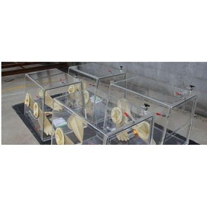 Caja de guantes de laboratorio PMMA sellada con gas inerte y puertos para guantes, para trabajos estériles - Product Image 3