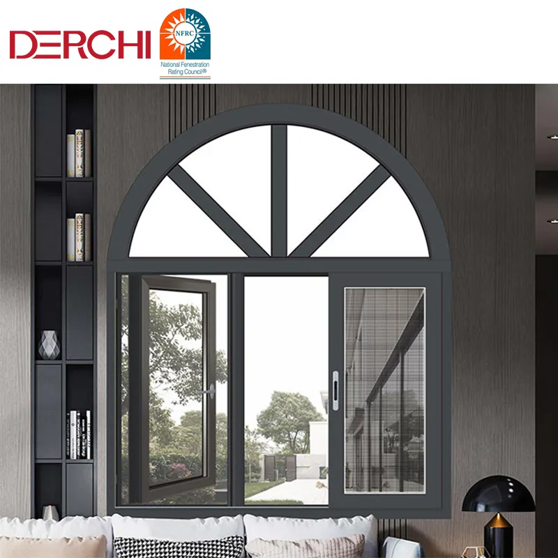 American aluminum modern anderson windows arch shaped arcid top windows