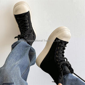 Zapatos Casuales de Lona Negros de Alta Calidad para Hombre y Mujer, Estilo Caminata, Diseño Transpirable y Moderno, Primavera Invierno - Product Image 2