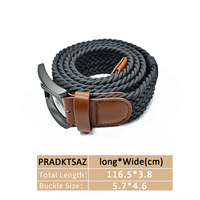 Ceinture tressée élastique personnalisée et tendance en polyester, ajustable pour femmes et hommes, vente en gros, accessoires vestimentaires OEM, faible MOQ