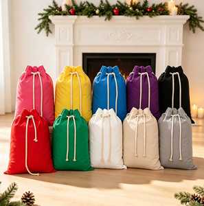 Bolsas Gigantes Personalizadas con Cordón, Bolsas de Lona en Blanco para Sublimación, Bolsa de Regalo de Santa Claus para Decoración del Hogar - Product Image 1