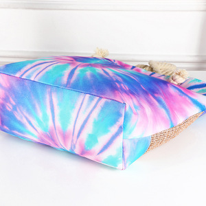 Vente en gros <span class=keywords><strong>de</strong></span> sacs <span class=keywords><strong>de</strong></span> <span class=keywords><strong>plage</strong></span> tendance pour femmes sacs fourre-tout en toile arc-en-ciel avec teinture <span class=keywords><strong>de</strong></span> cravate <span class=keywords><strong>sac</strong></span> <span class=keywords><strong>de</strong></span> courses <span class=keywords><strong>de</strong></span> <span class=keywords><strong>plage</strong></span> souvenir - Product Image 4