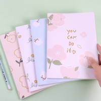 Cuaderno con Cubierta de PP con Estampado Floral Delicado, Tamaño B5, con Páginas Rayadas e Impresión en el Borde, para Estudiantes, con Logotipo Personalizado Disponible