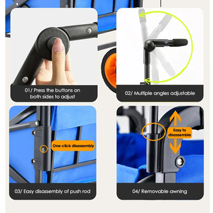 Vente en gros de chariots pliants portables multifonctionnels de grande capacité Plate-forme OEM pour le rangement du <span class=keywords><strong>jardin</strong></span>, du pique-nique et du camping en plein air - Product Image 6