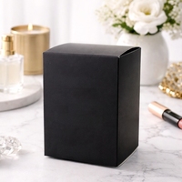 Boîte d'emballage en papier kraft noir de luxe pour bougies, livraison rapide d'usine