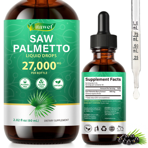 Itawel Suplementos Líquidos Orales de Saw Palmetto 100% <span class=keywords><strong>Natural</strong></span>, Gotas de Extracto de Saw Palmetto Orgánico para Hombres, Apoyo para el Tracto Urinario y el Cabello - Product Image 1